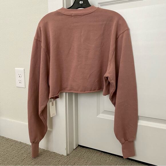 NWT Good American 100% Cotton Casual Comfy Athleisure Minimal LS Crop Sweatshirt - Picture 5 of 6